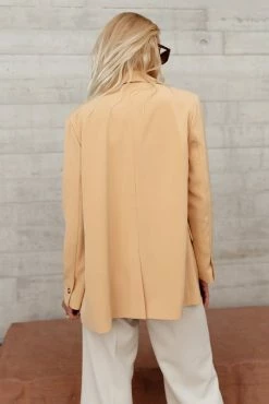 AARON & AMBER Crystal Blazer In Tangerine - FINAL SALE