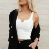 LISTICLE Julieta Cropped Tank Top In White - FINAL SALE