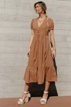 IN LOOM Jules Midi Dress In Camel - FINAL SALE