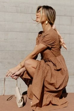 IN LOOM Jules Midi Dress In Camel - FINAL SALE