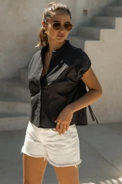 Maize Brittany Top In Black - FINAL SALE