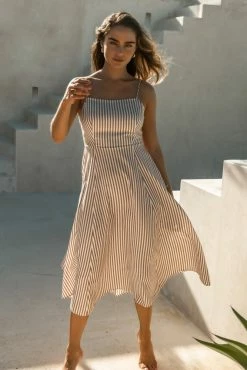 ROKOKO Laura Striped Midi Dress - FINAL SALE
