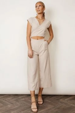 Hot Sale β¨ SINA Lua Wrap Jumpsuit In Tan - FINAL SALE π 10 SINA Lua Wrap Jumpsuit In Tan - FINAL SALE