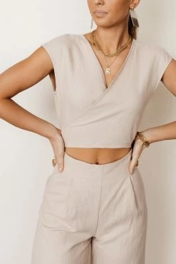 Hot Sale β¨ SINA Lua Wrap Jumpsuit In Tan - FINAL SALE π 12 SINA Lua Wrap Jumpsuit In Tan - FINAL SALE