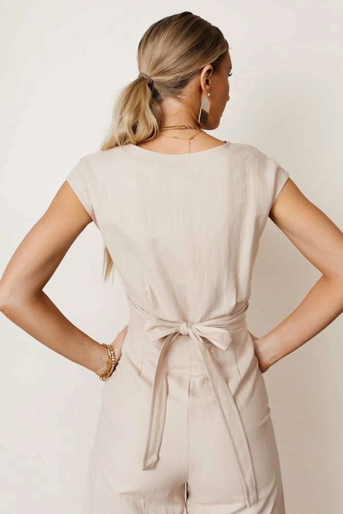 Hot Sale β¨ SINA Lua Wrap Jumpsuit In Tan - FINAL SALE π 2 SINA Lua Wrap Jumpsuit In Tan - FINAL SALE