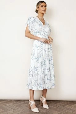 WORUI Willa Ruffle Dress In Blue Floral