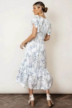WORUI Willa Ruffle Dress In Blue Floral