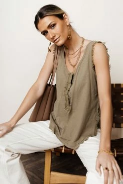 WORUI Morgane Tank Top In Olive - FINAL SALE