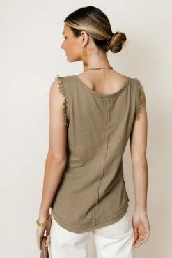 WORUI Morgane Tank Top In Olive - FINAL SALE