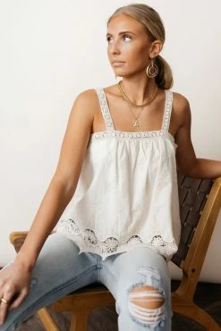 MAIZE Adalet Lace Tank In Blue - FINAL SALE