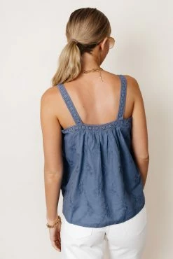 MAIZE Adalet Lace Tank In Blue - FINAL SALE