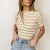 GINGER G Roger Striped Top In Mustard - FINAL SALE