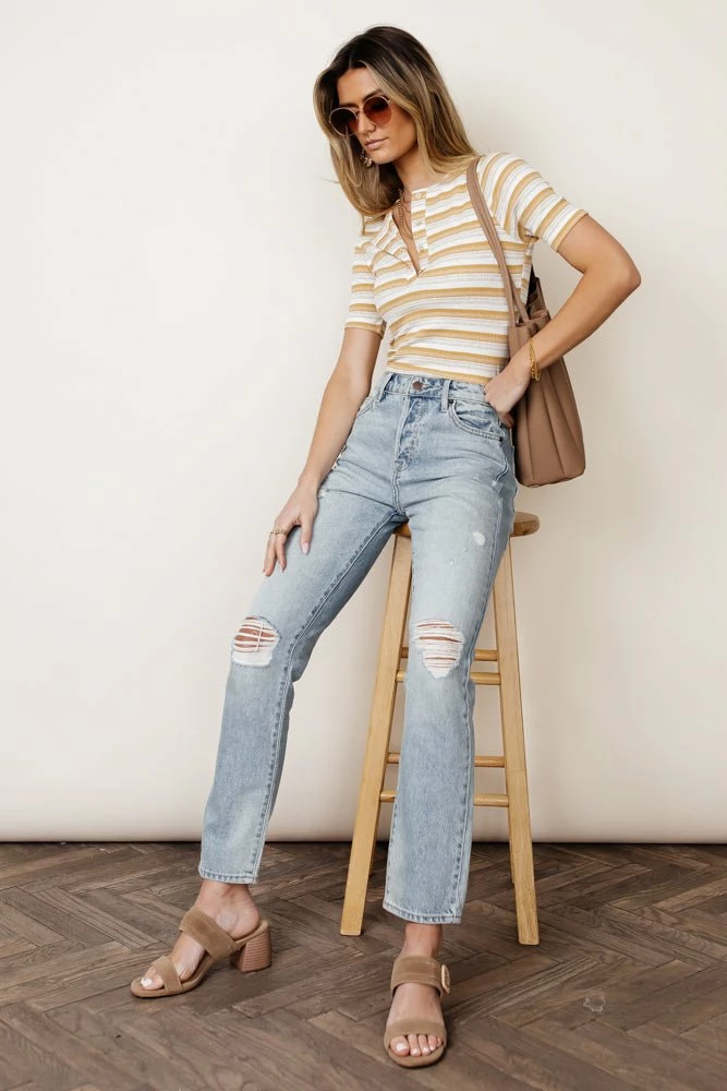 Flash Sale π₯ GINGER G Roger Striped Top In Mustard - FINAL SALE 𧨠4 GINGER G Roger Striped Top In Mustard - FINAL SALE