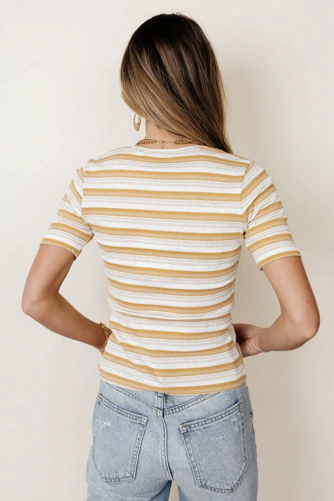 Flash Sale π₯ GINGER G Roger Striped Top In Mustard - FINAL SALE 𧨠8 GINGER G Roger Striped Top In Mustard - FINAL SALE