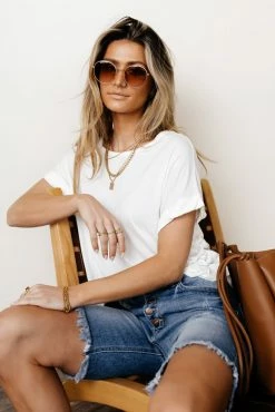 WORUI Dempsey Rolled Sleeve Tee In White - FINAL SALE