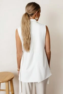 WORUI Rosamund Open Side Vest In White - FINAL SALE