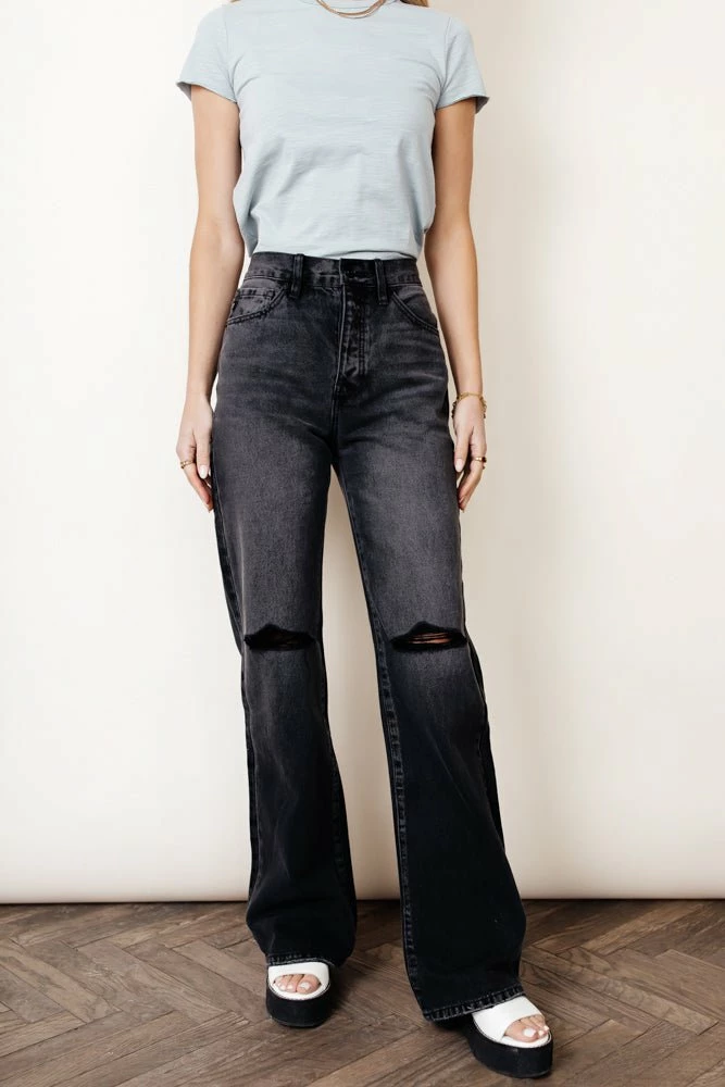 Promo 🥰 KANCAN Skyscraper Wide Leg Denim In Dark Grey - FINAL SALE 👖 Jeans ❤️ 5 KANCAN Skyscraper Wide Leg Denim In Dark Grey - FINAL SALE Jeans