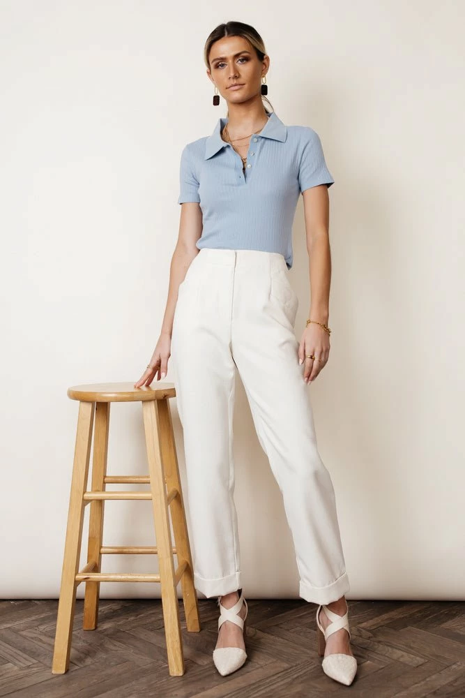 Best deal โจ WORUI Abriana Ribbed Top In Blue - FINAL SALE ๐ฅฐ 3 WORUI Abriana Ribbed Top In Blue - FINAL SALE