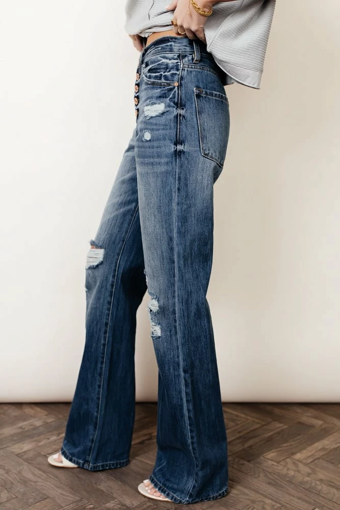 Brand new β KANCAN Skyscraper Wide Leg Denim In Medium Wash - FINAL SALE π 3 KANCAN Skyscraper Wide Leg Denim In Medium Wash - FINAL SALE