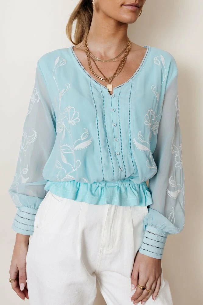 Best Sale โค๏ธ MAIZE Arlene Top In Blue - FINAL SALE ๐ฏ 7 MAIZE Arlene Top In Blue - FINAL SALE