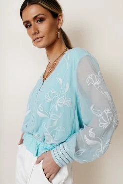 MAIZE Arlene Top In Blue - FINAL SALE