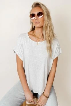 WORUI Dempsey Rolled Sleeve Tee In Grey - FINAL SALE