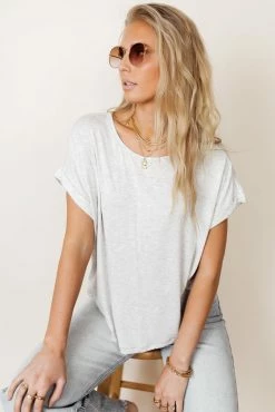 WORUI Dempsey Rolled Sleeve Tee In Grey - FINAL SALE