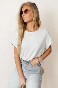 WORUI Dempsey Rolled Sleeve Tee In Grey - FINAL SALE