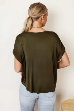 WORUI Dempsey Rolled Sleeve Tee In Olive - FINAL SALE
