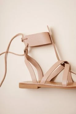 FREE SOUL/MIRACLE MILE Alia Lace-Up Sandals In Blush- Final Sale