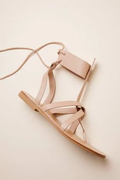 FREE SOUL/MIRACLE MILE Alia Lace-Up Sandals In Blush- Final Sale