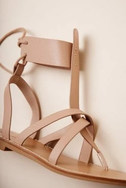 FREE SOUL/MIRACLE MILE Alia Lace-Up Sandals In Blush- Final Sale