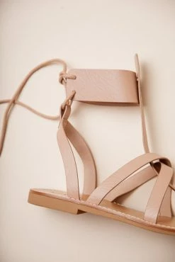 FREE SOUL/MIRACLE MILE Alia Lace-Up Sandals In Blush- Final Sale