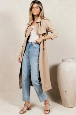 SINA Enola Trench Coat In Natural - FINAL SALE