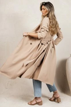 SINA Enola Trench Coat In Natural - FINAL SALE