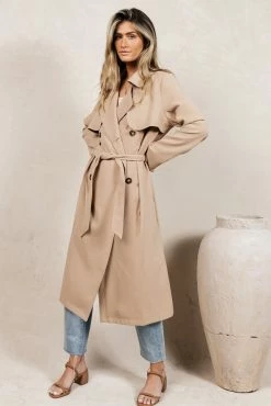 SINA Enola Trench Coat In Natural - FINAL SALE