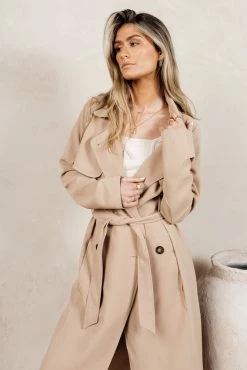 SINA Enola Trench Coat In Natural - FINAL SALE