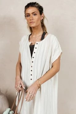 Budget ✨ MAIZE Emie Cover-Up 👗 Dress In Cream - FINAL SALE 🔔 12 MAIZE Emie Cover-Up Dress In Cream - FINAL SALE