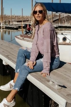 SINA Galilea Patch Top In Lavender - FINAL SALE