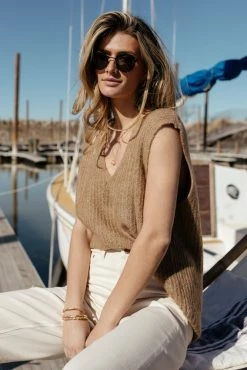Vero Moda Libbie Sweater Vest In Brown - FINAL SALE