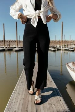 CRESCENT Micaela Wide Leg Pant In Black - FINAL SALE