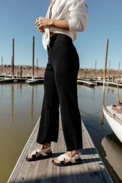 CRESCENT Micaela Wide Leg Pant In Black - FINAL SALE