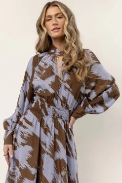 Coupon 🤩 CALISTA New Arrivals Alva Printed Maxi 👗 Dress In Brown ⭐ 7 CALISTA New Arrivals Alva Printed Maxi Dress In Brown