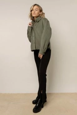 THINGS BETWEEN Tops Aspen Button Down Shacket