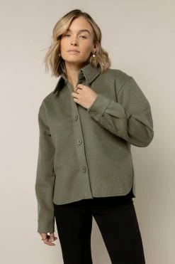 THINGS BETWEEN Tops Aspen Button Down Shacket