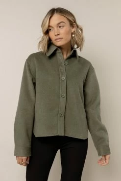 THINGS BETWEEN Tops Aspen Button Down Shacket