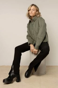 THINGS BETWEEN Tops Aspen Button Down Shacket