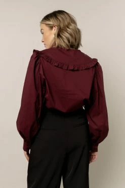 AARON & AMBER Wanda Blouse In Burgundy New Arrivals