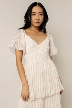 WELLMADE INC New Arrivals Hallie Midi Dress In Cream