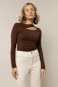 FINAL TOUCH COLLECTION Megan Top In Brown - FINAL SALE